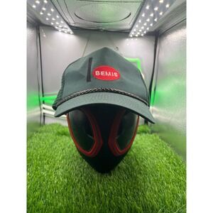 Vintage Bemis Trucker Hat Forest Green Rope Mesh Back Snapback Workwear Cap